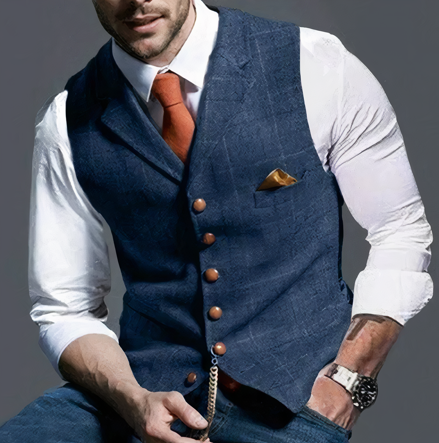 Alex Elegant light plaid vest