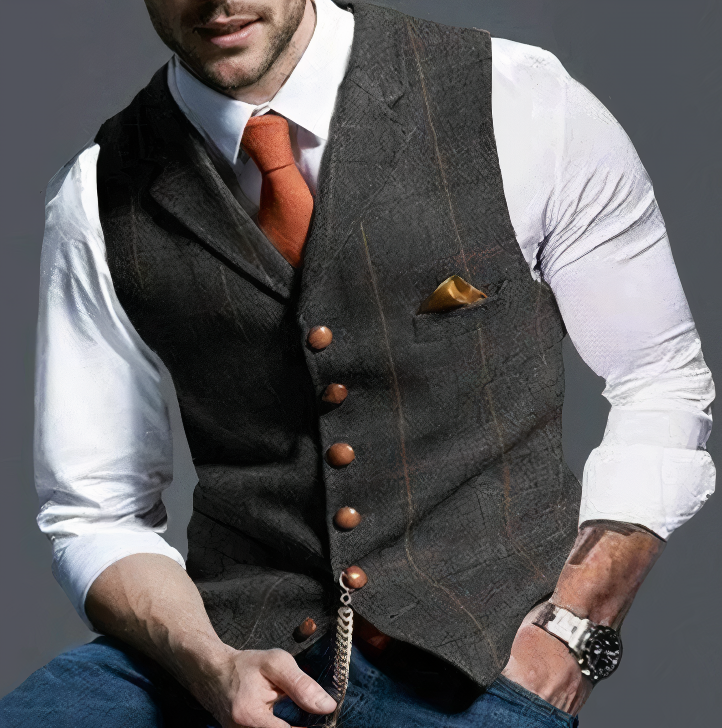 Alex Elegant light plaid vest