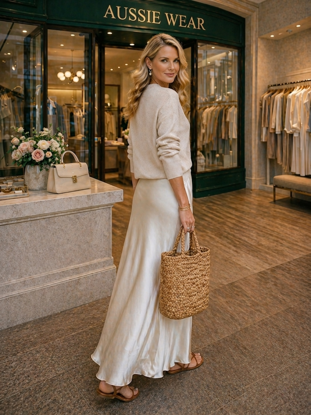 Isolde Knit & Satin Ensemble