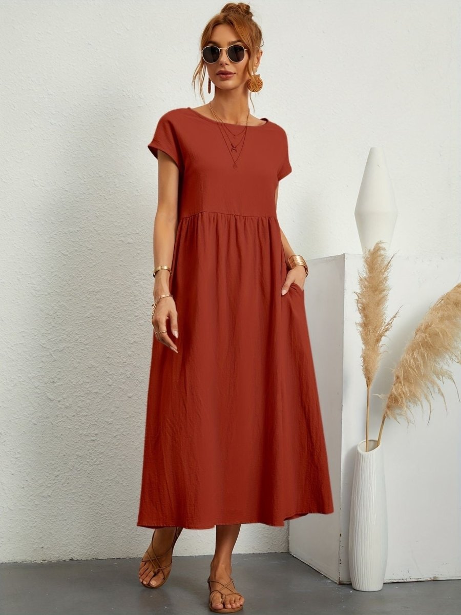 Cassandra Elegant Round Neck Dress