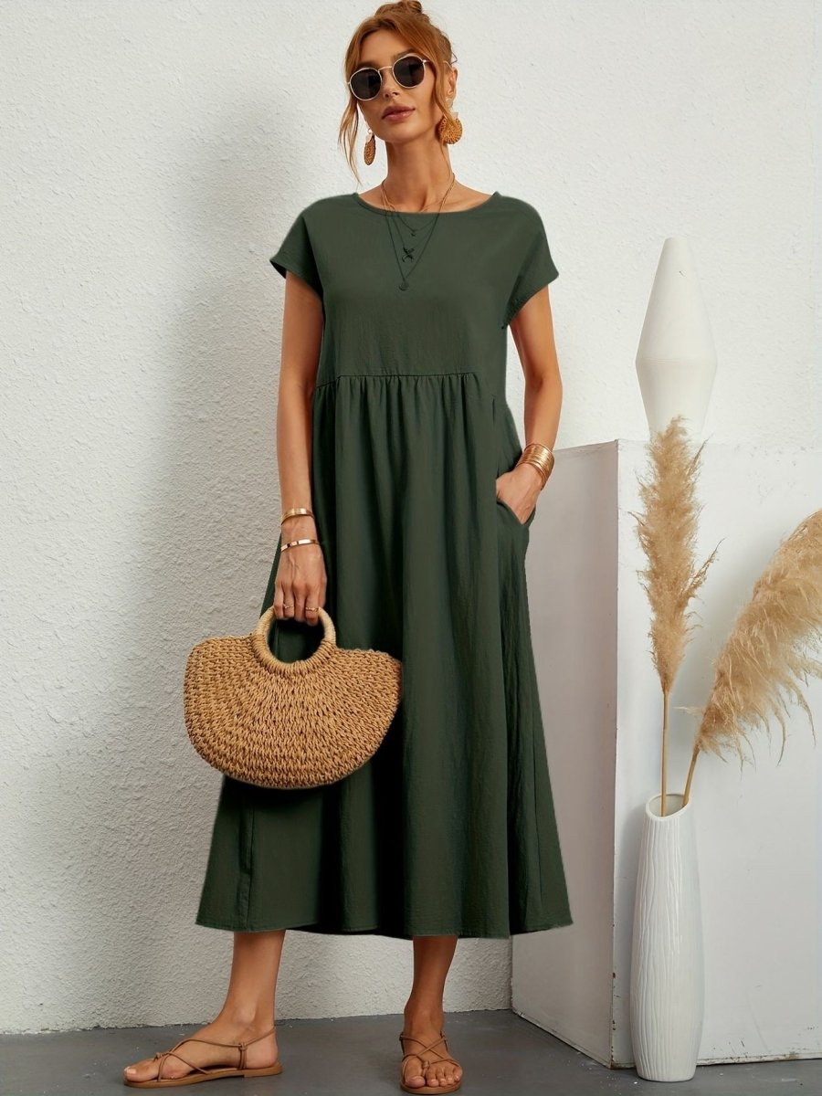 Cassandra Elegant Round Neck Dress
