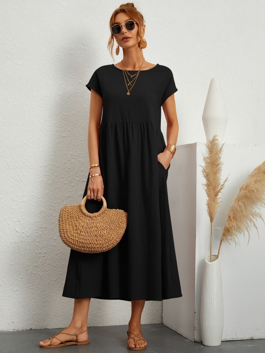 Cassandra Elegant Round Neck Dress