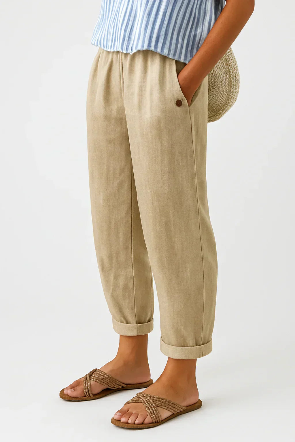 Harper Timeless Linen-Cotton Trousers