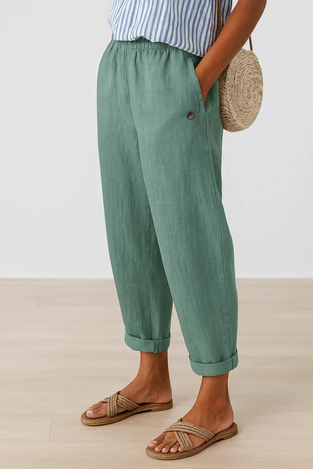 Harper Timeless Linen-Cotton Trousers