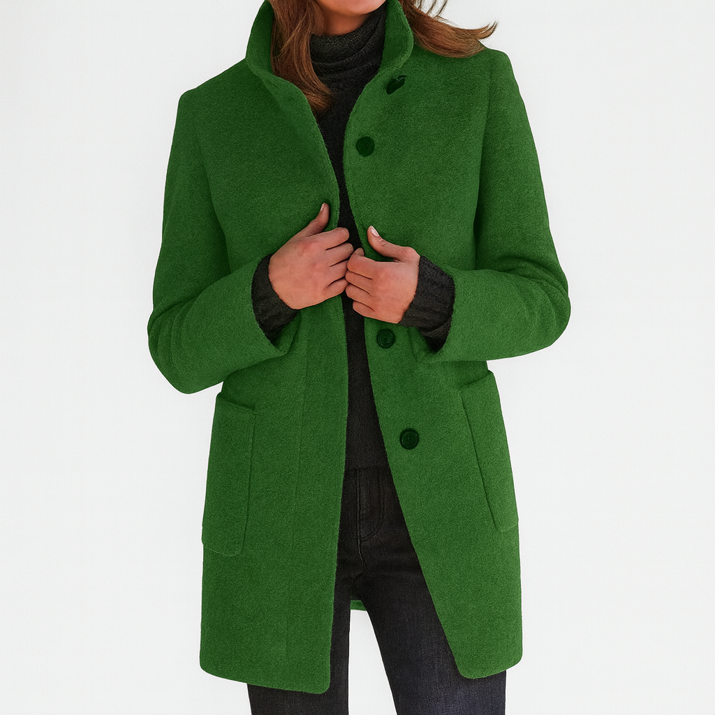 Adele High Collar Wool Blend Jacket