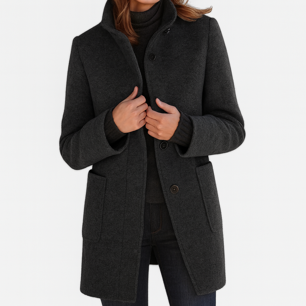 Adele High Collar Wool Blend Jacket