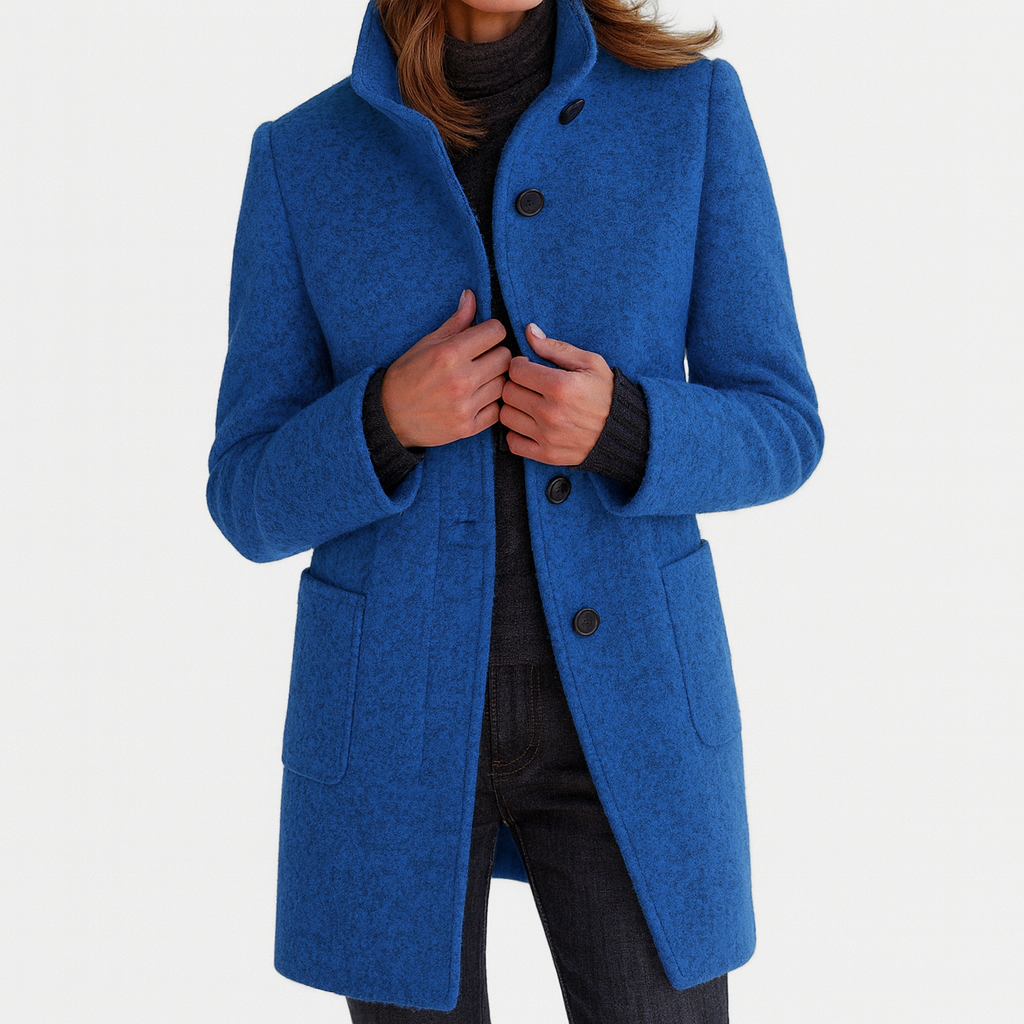 Adele High Collar Wool Blend Jacket