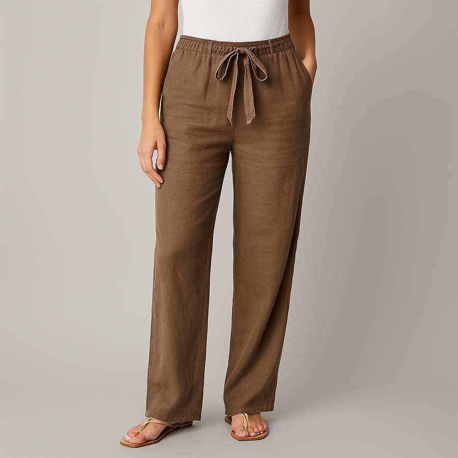 Sienna Elegant Tie Waist Linen Pants