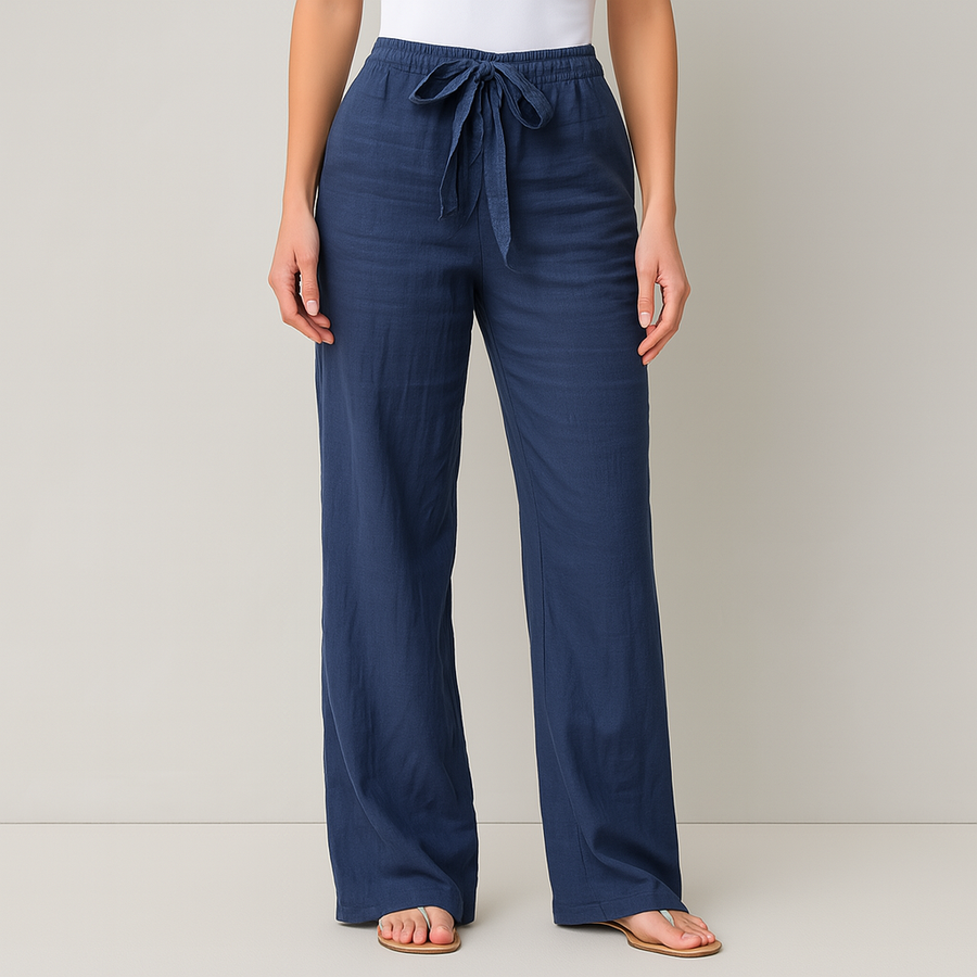 Sienna Elegant Tie Waist Linen Pants