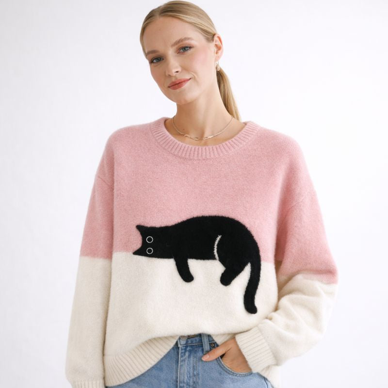 Ruthie Cozy Cat Knit Sweater