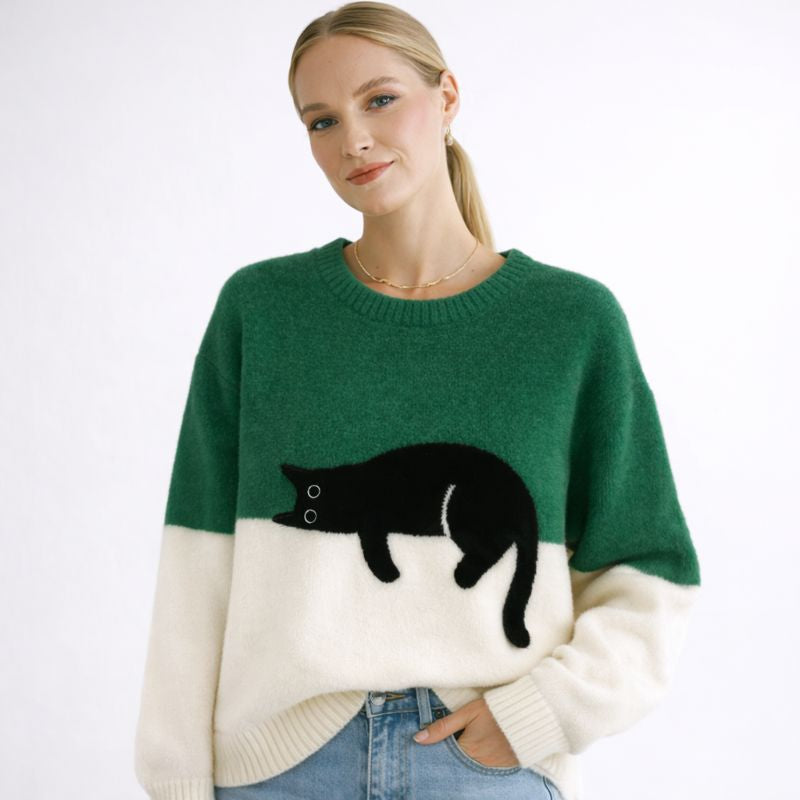 Ruthie Cozy Cat Knit Sweater