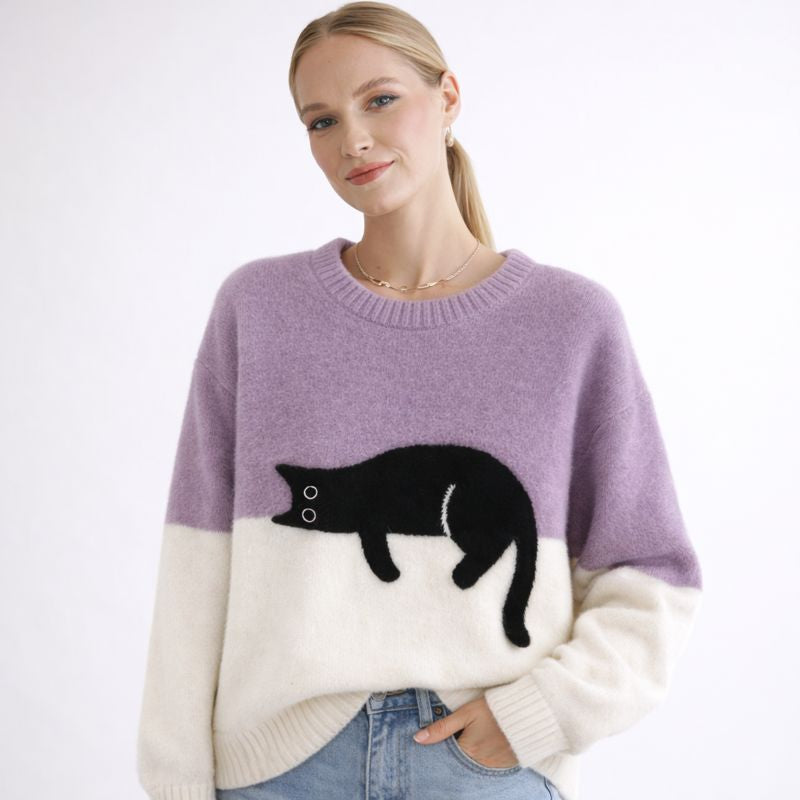 Ruthie Cozy Cat Knit Sweater