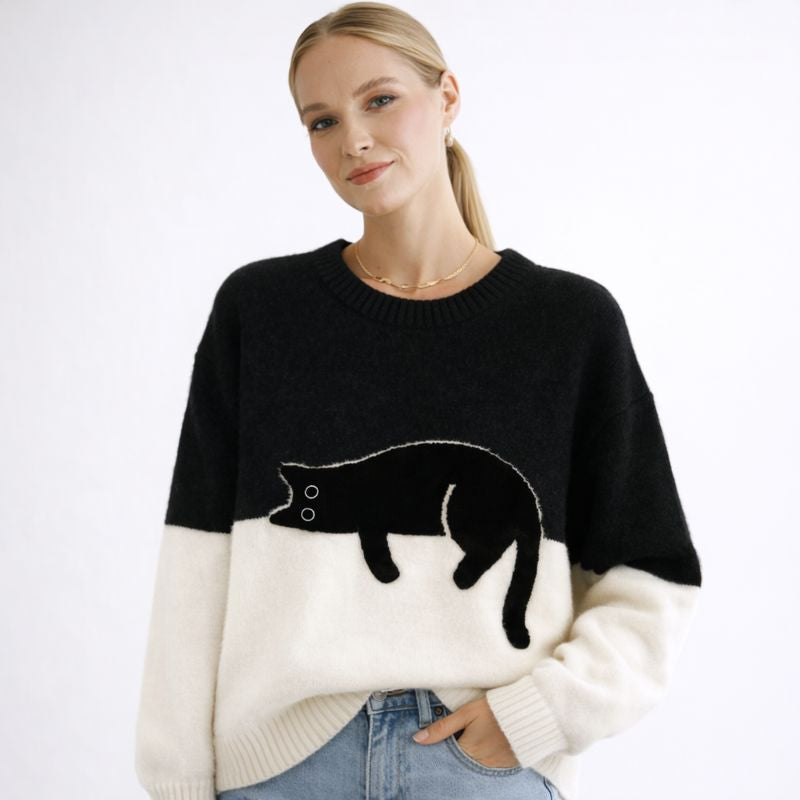 Ruthie Cozy Cat Knit Sweater