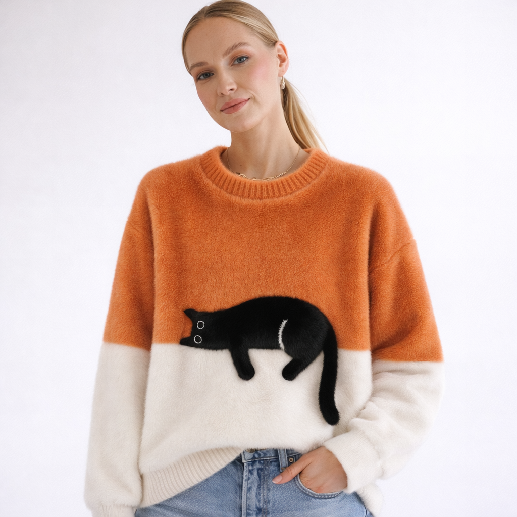 Ruthie Cozy Cat Knit Sweater