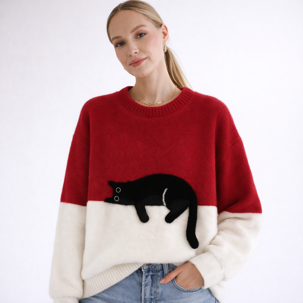 Ruthie Cozy Cat Knit Sweater