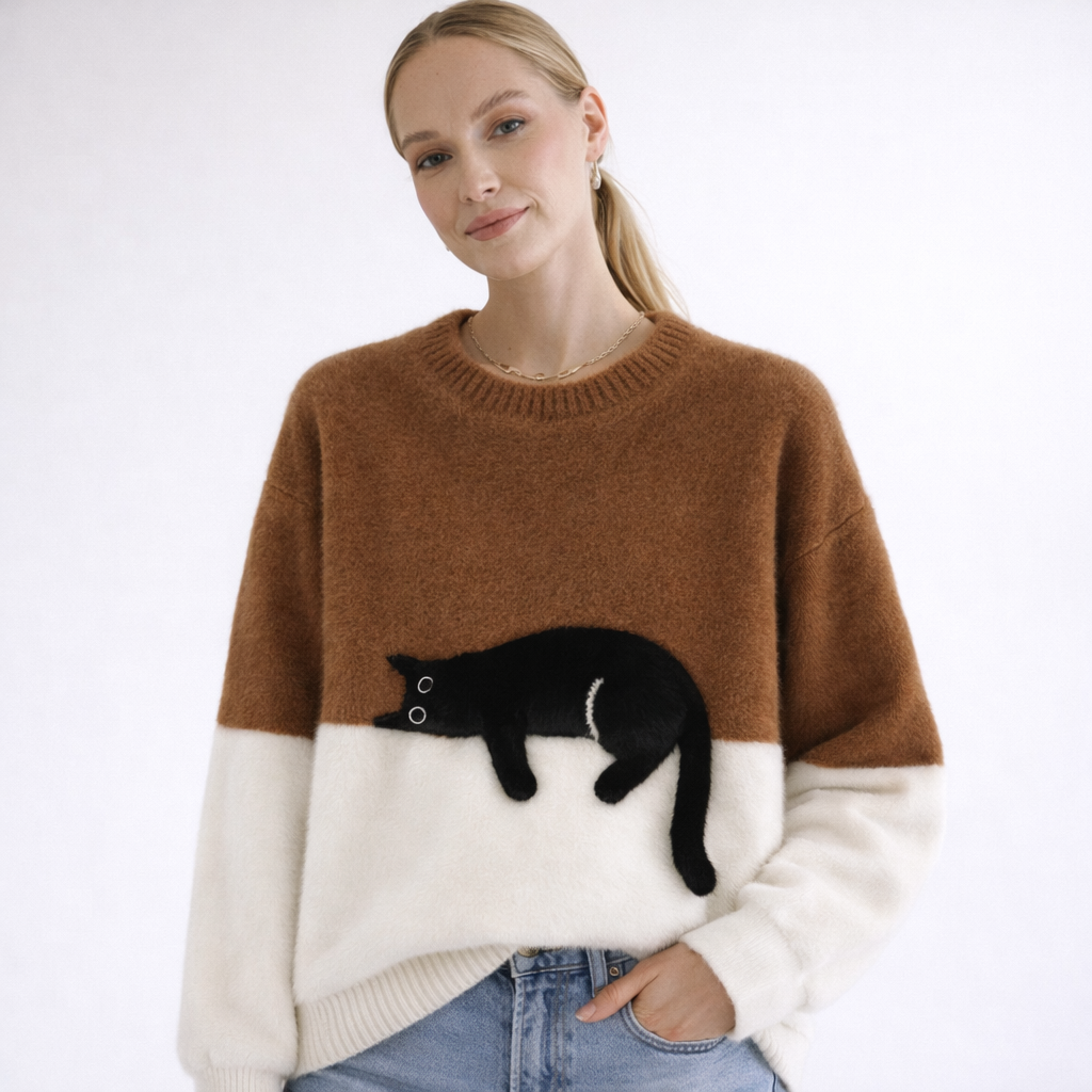 Ruthie Cozy Cat Knit Sweater