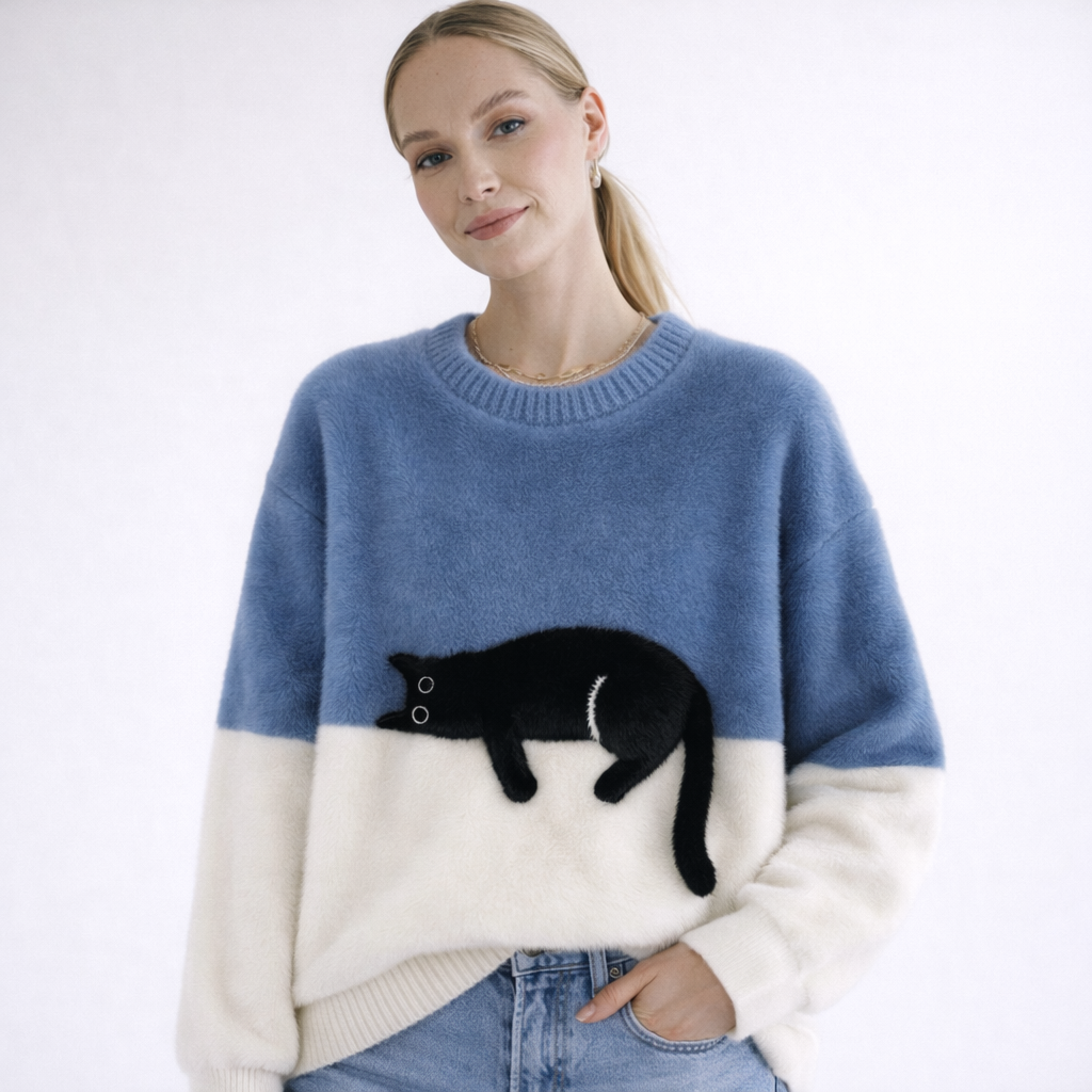 Ruthie Cozy Cat Knit Sweater