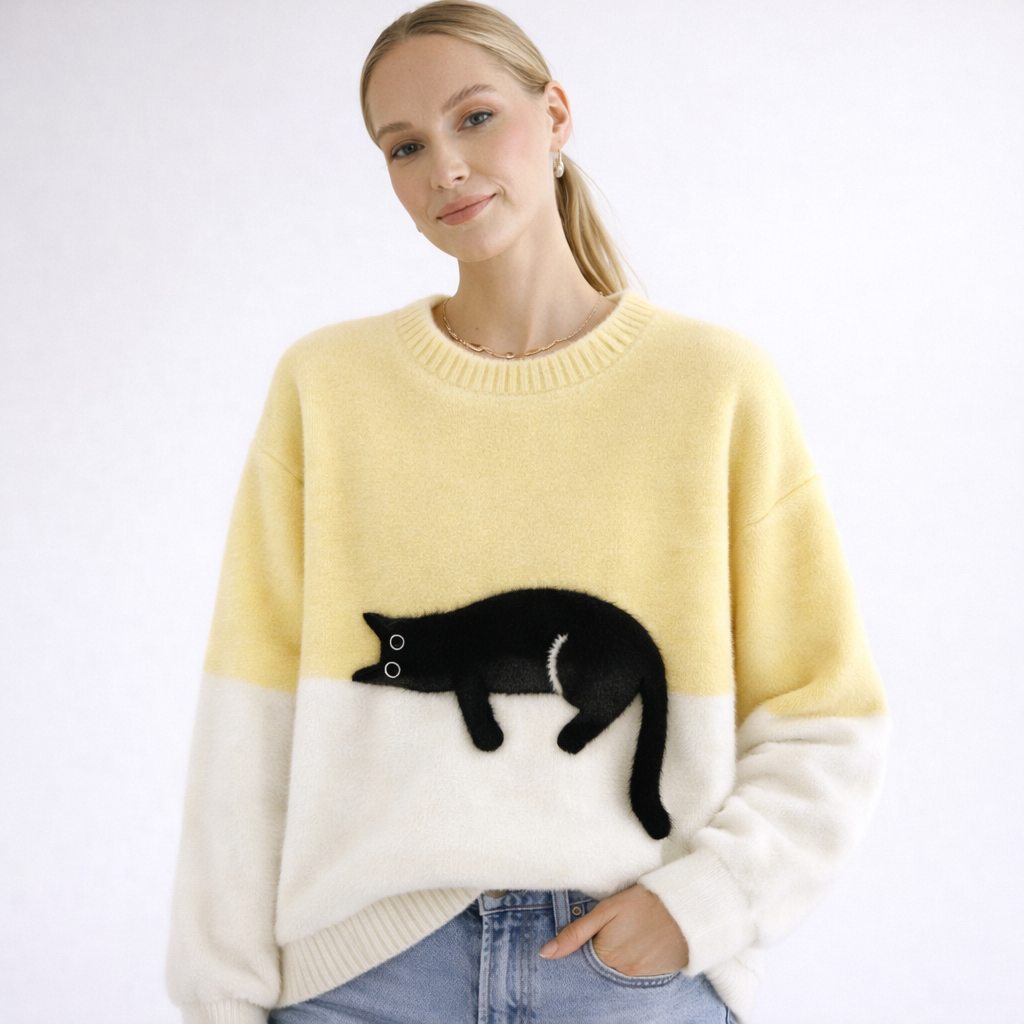 Ruthie Cozy Cat Knit Sweater