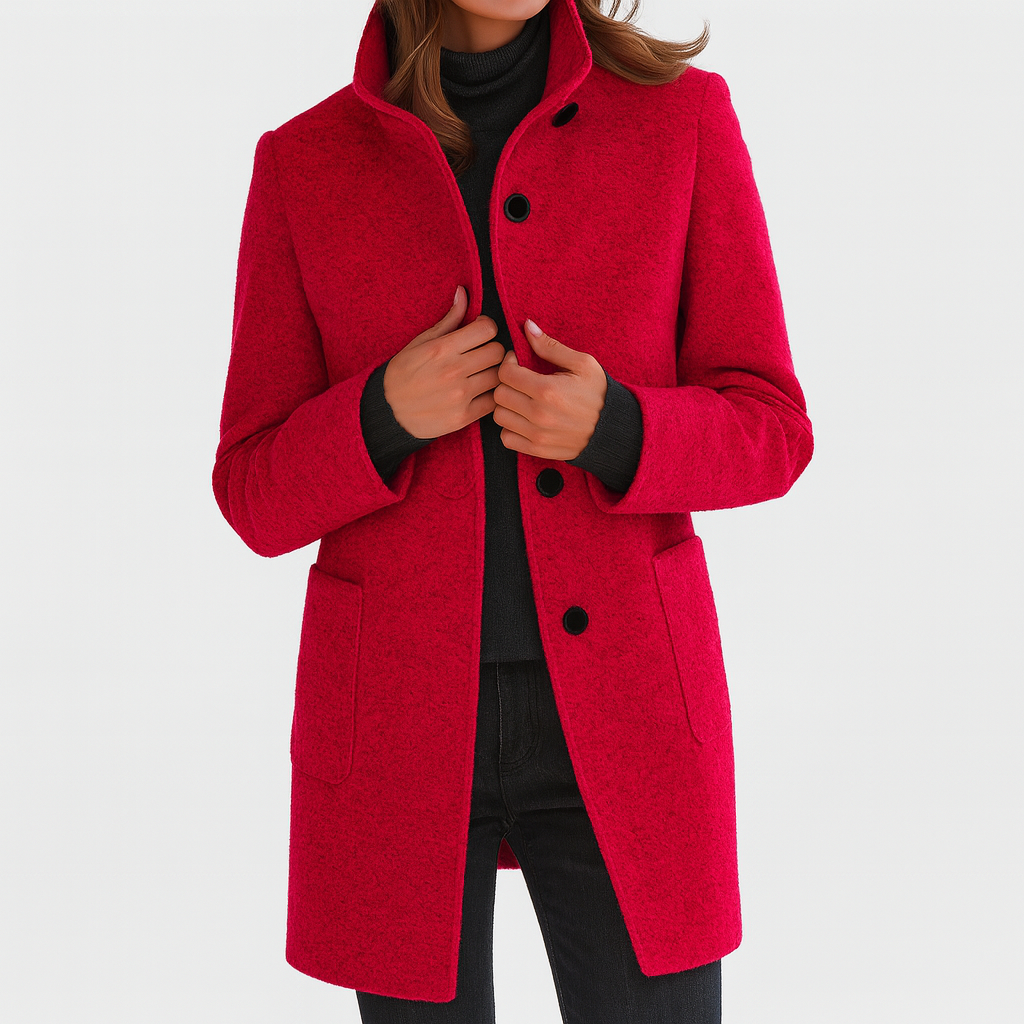 Adele High Collar Wool Blend Jacket