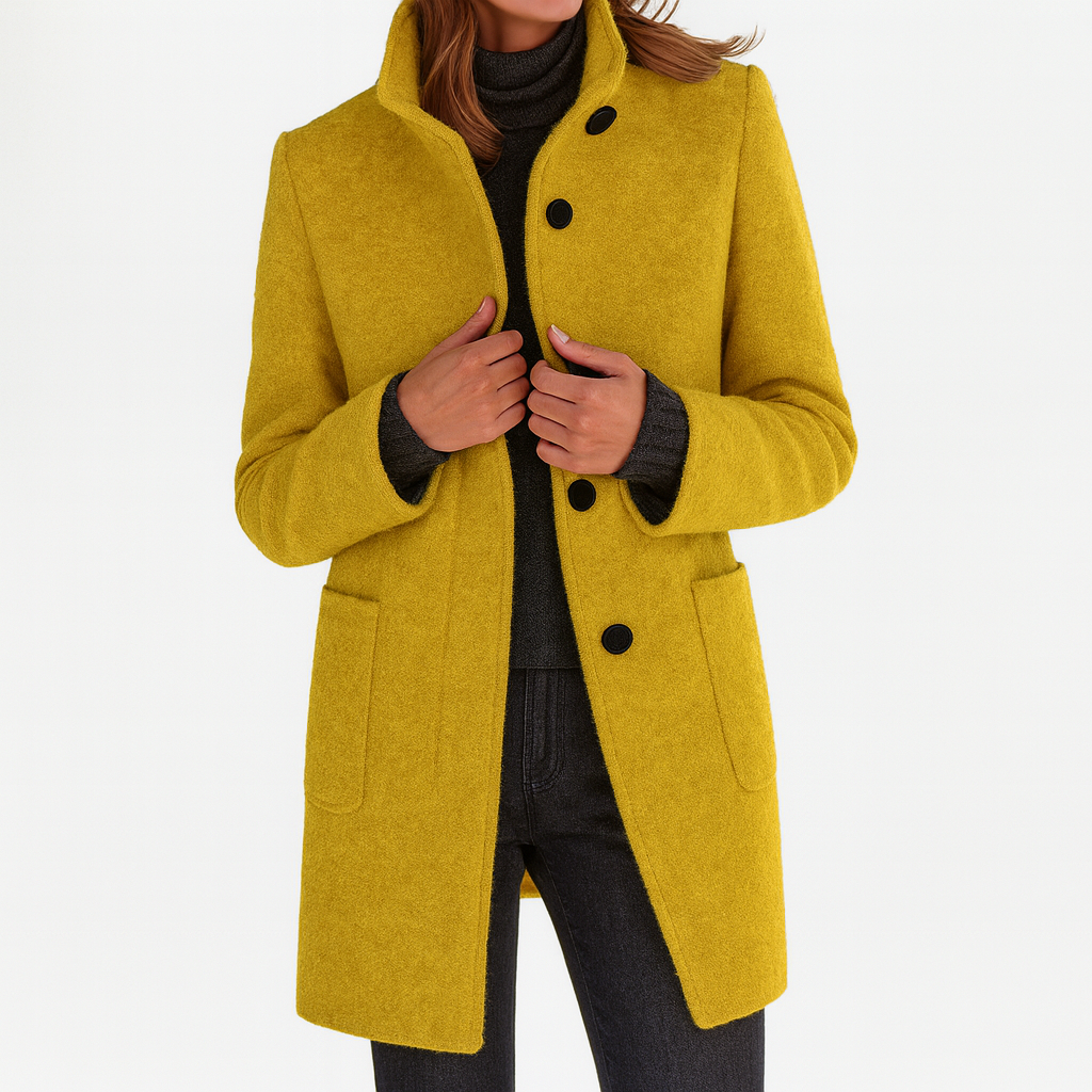 Adele High Collar Wool Blend Jacket