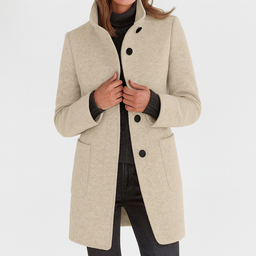 Adele High Collar Wool Blend Jacket