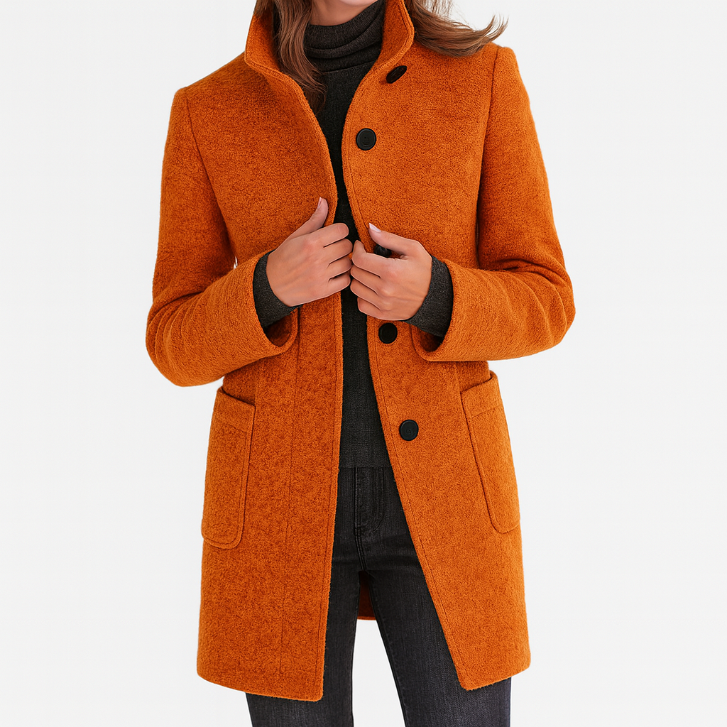 Adele High Collar Wool Blend Jacket