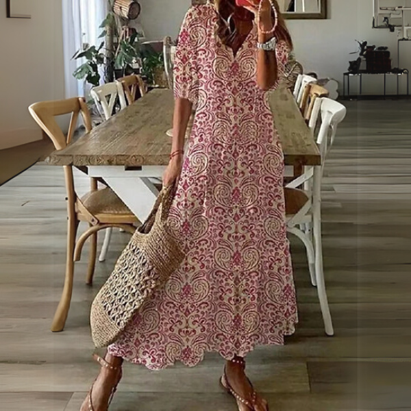 Paisley Chic Boho Midi Dress