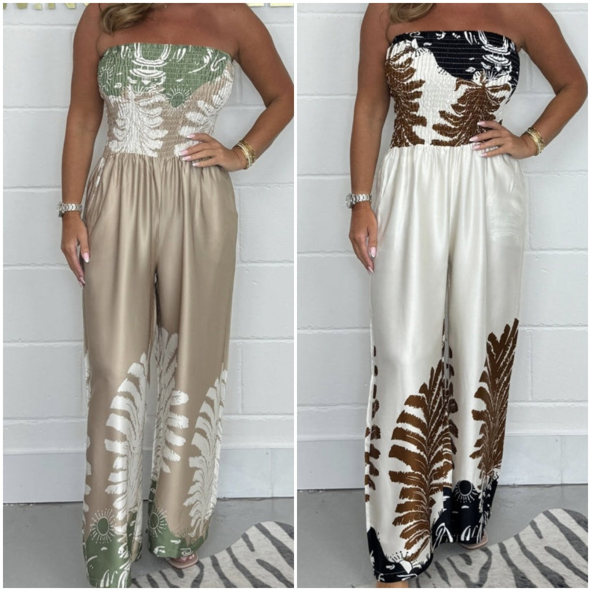 Mila Strapless Summer Print Jumpsuit