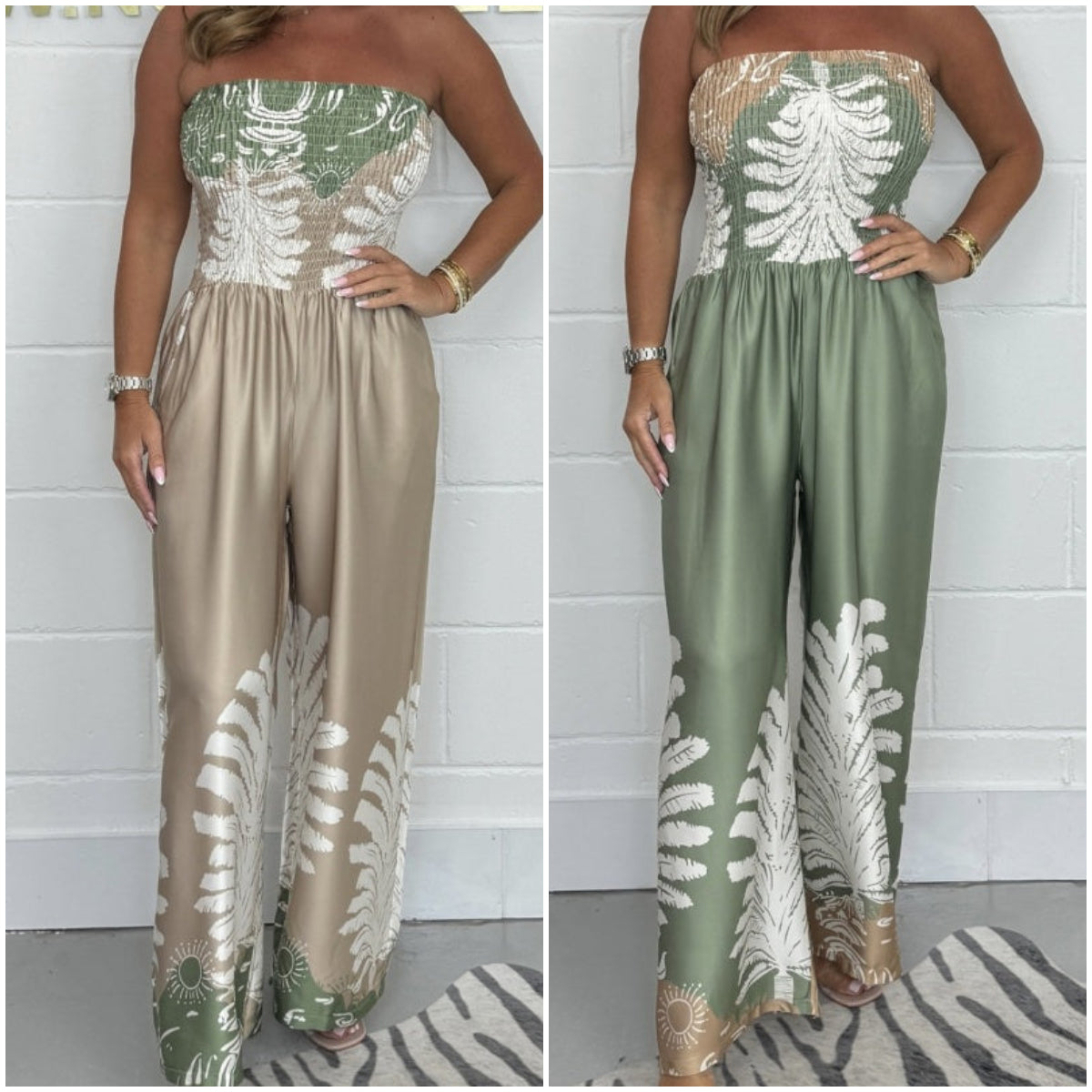 Mila Strapless Summer Print Jumpsuit