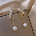 Khloe 925 Sterling Silver Pearl and Zirconia Dangle Earrings