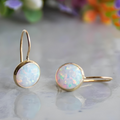 Nikki Vintage Opal Stone Gold Earrings