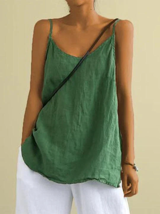 Allyson Spaghetti Strap Summer Linen Top