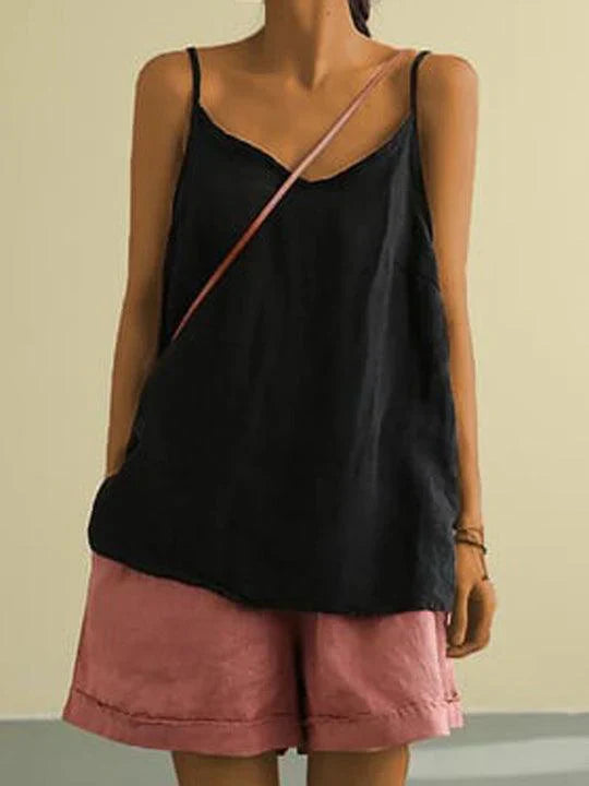 Allyson Spaghetti Strap Summer Linen Top