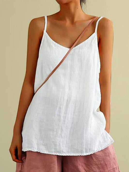 Allyson Spaghetti Strap Summer Linen Top