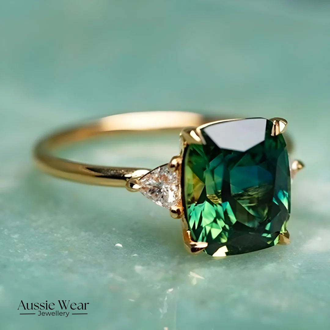 Caroll Green Zirconia Ring in Gold