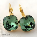 Sue Green Zirconia Gold Earrings