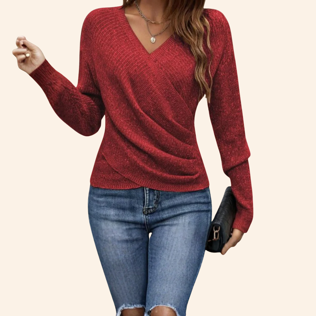 Elouise Elegant Wrap V-Neck Top