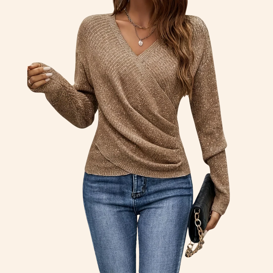 Elouise Elegant Wrap V-Neck Top