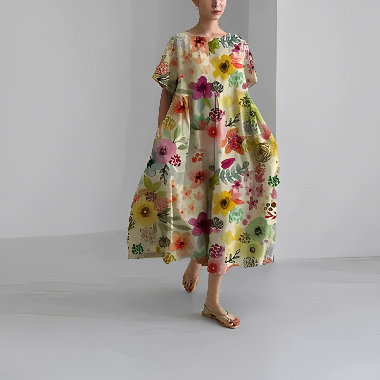 Selina Boho Floral Loose Dress — view 5