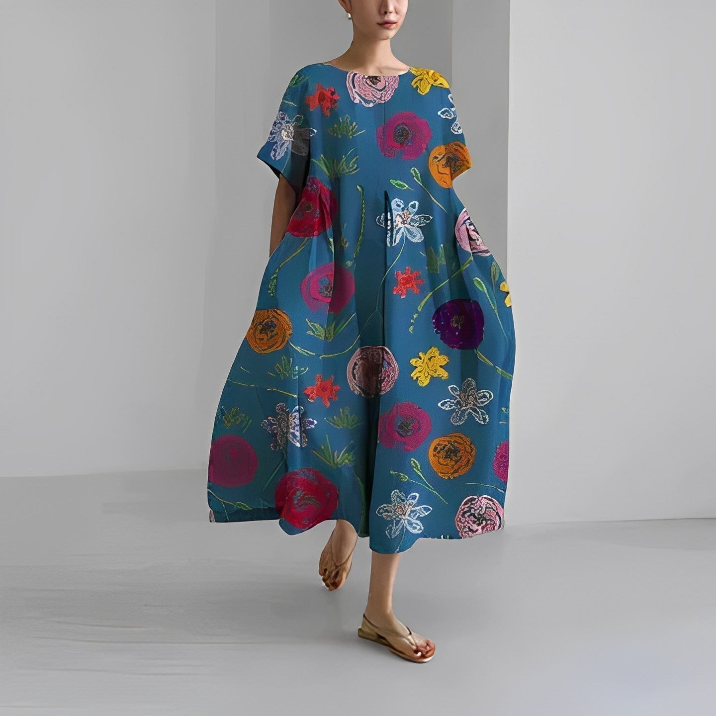 Selina Boho Floral Loose Dress — view 7