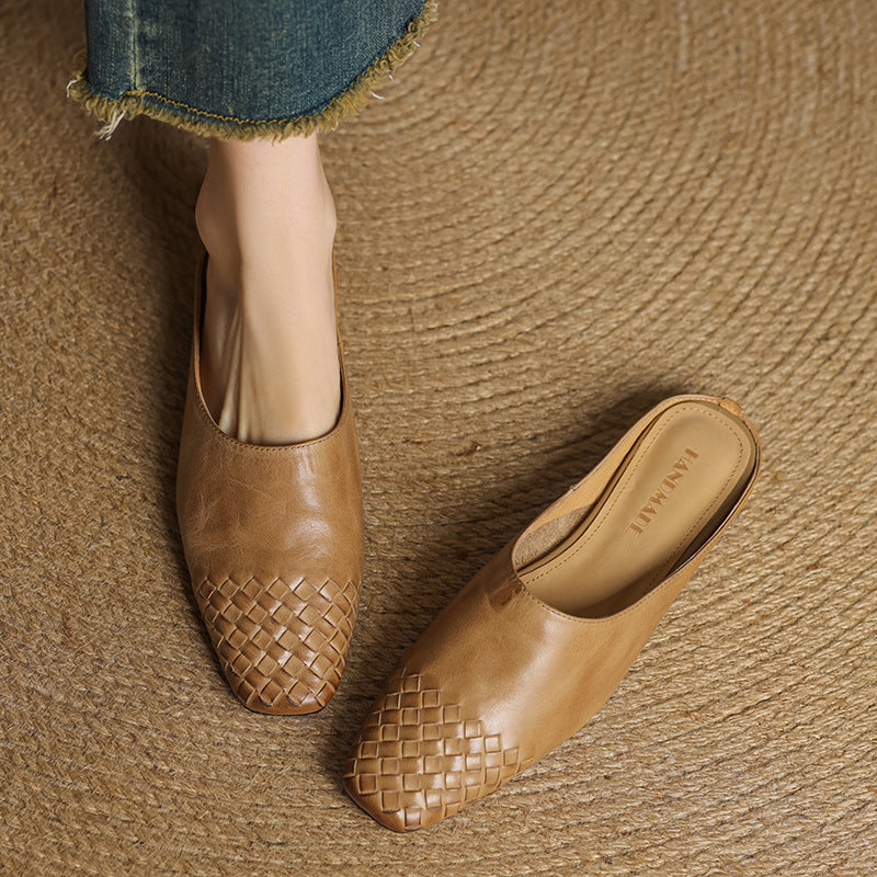 Mila Genuine Leather Mules