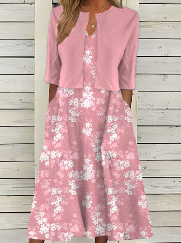 Rose Elegant Dress & Jacket