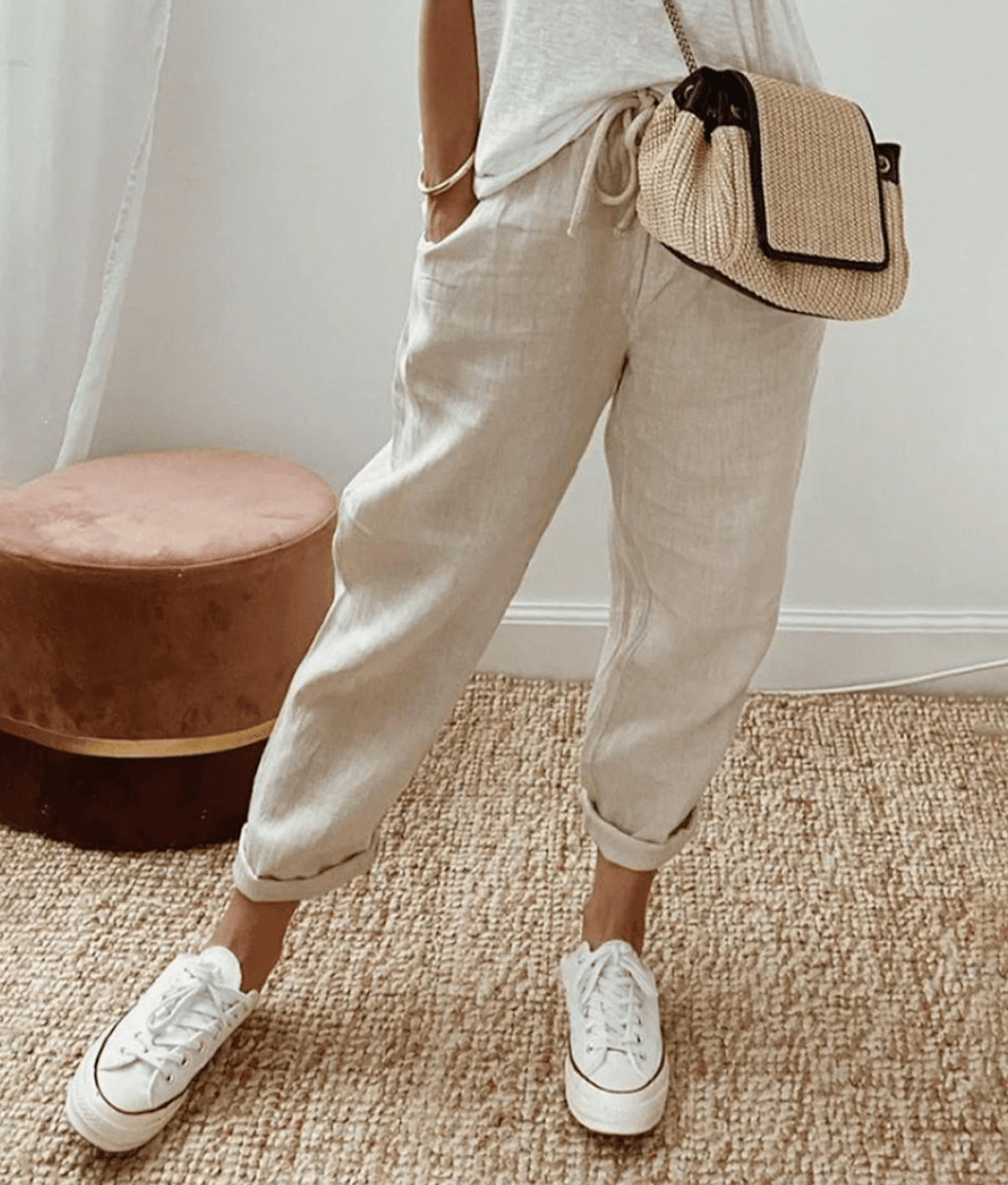Ella Elegant cotton-linen pants
