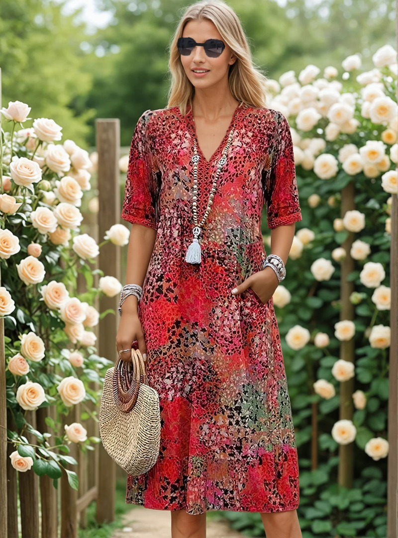 Magnolia Vibrant Midi Dress