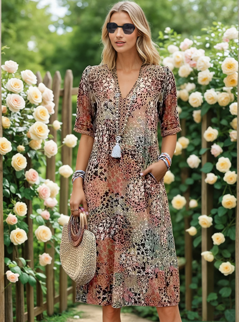 Magnolia Vibrant Midi Dress