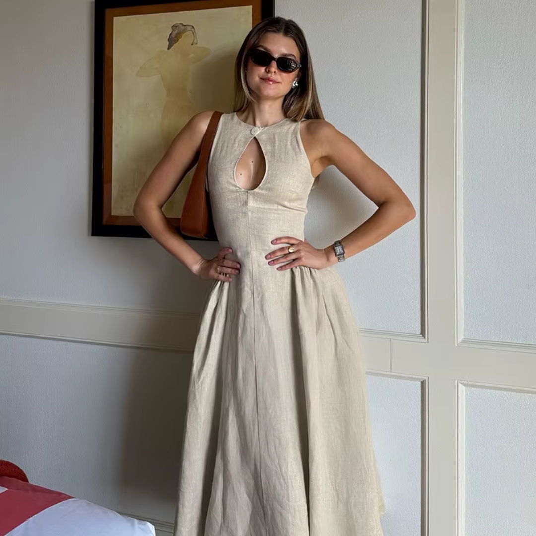 Giulia Linen Dress with 2 handy pockets