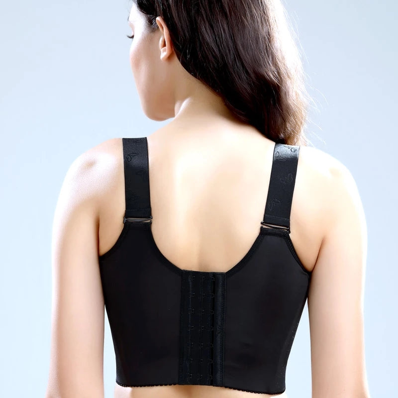 Lara Lace comfort - front fastening bra with floral lace and wide straps