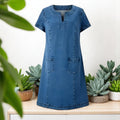 Orthelia Soft Denim Dress with Front Pockets