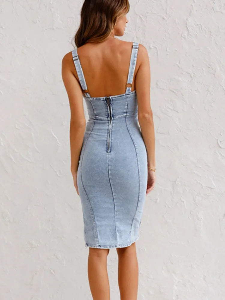 Noelia Retro Denim Party Dress