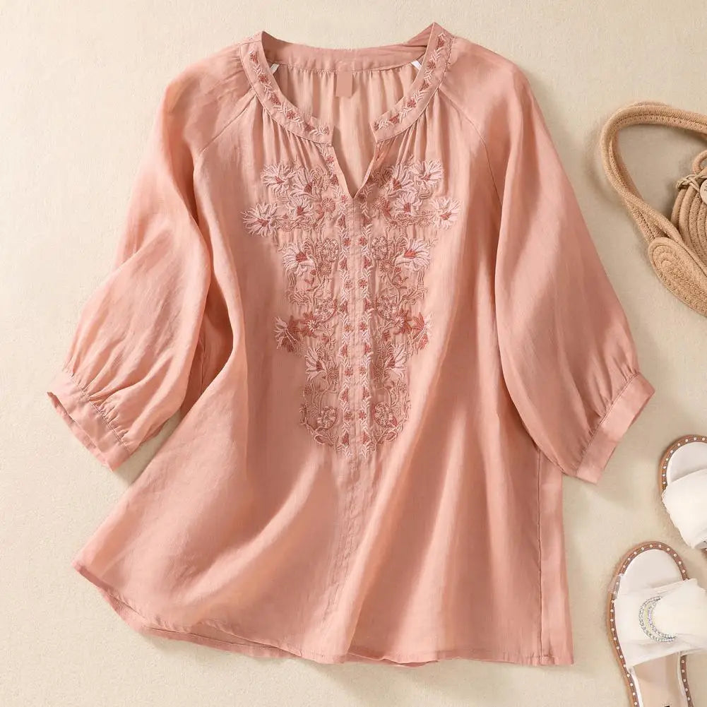 Sophie Embroidered Cotton Floral Blouse